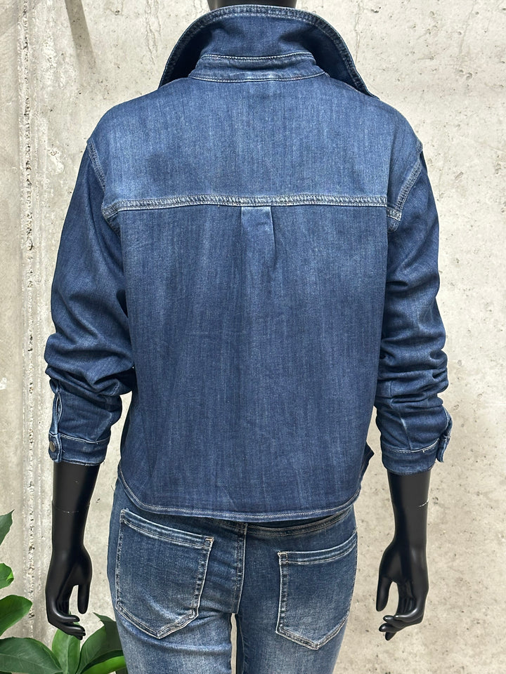 Chemise courte "Zoé" en denim foncé ( S ➡️ XL)