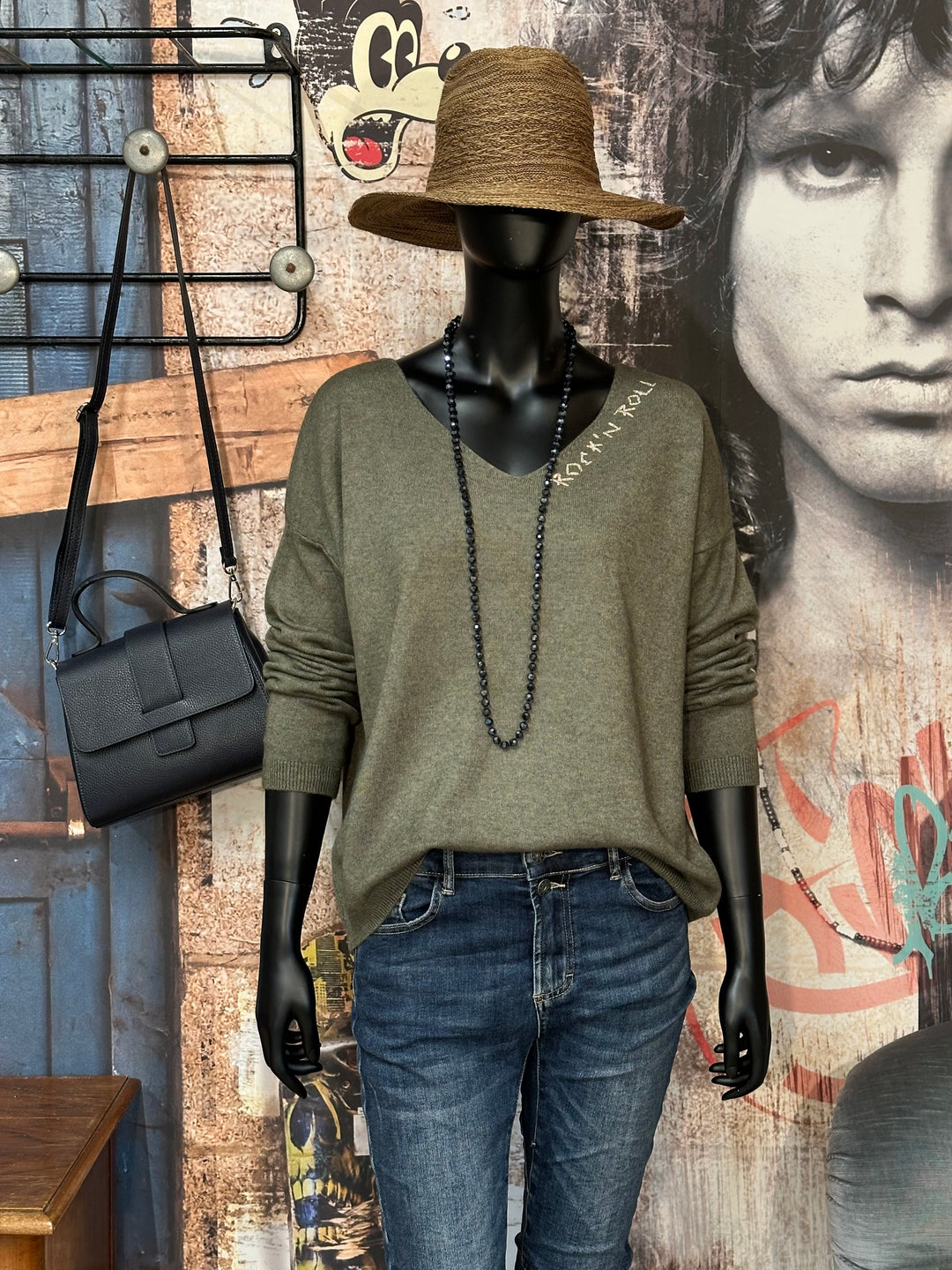 Pull col V "Rock'n roll" (38/42) MADE IN 🇮🇹