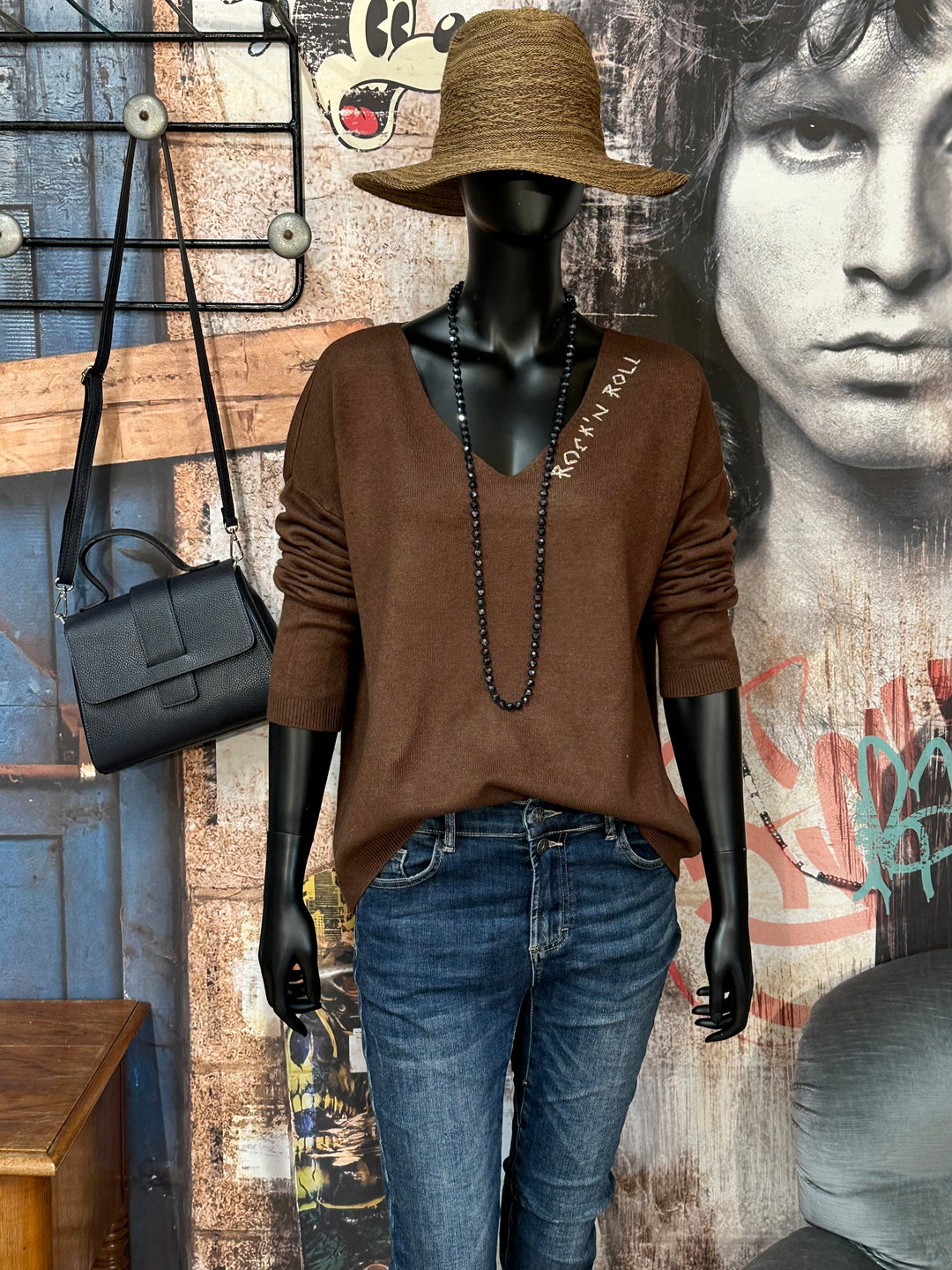 Pull col V "Rock'n roll" (38/42) MADE IN 🇮🇹