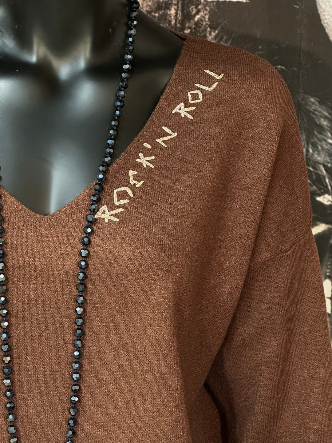 Pull col V "Rock'n roll" (38/42) MADE IN 🇮🇹