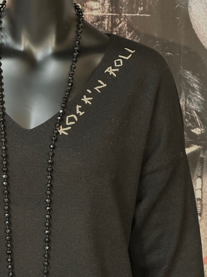 Pull col V "Rock'n roll" (38/42) MADE IN 🇮🇹