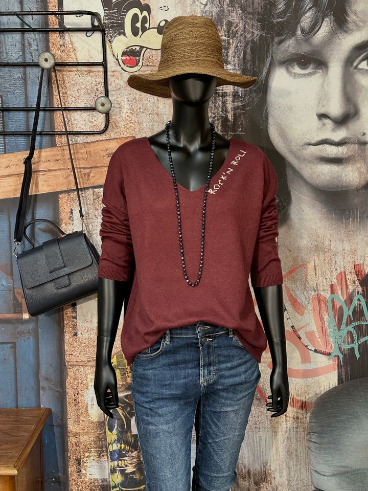 Pull col V "Rock'n roll" (38/42) MADE IN 🇮🇹