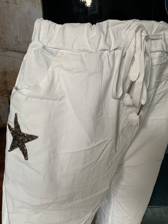 Pantalon jogg étoile blanc taille 44 à 48