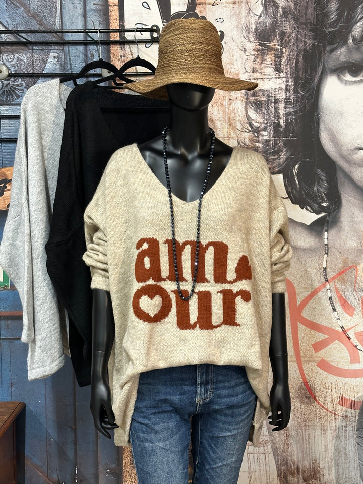 Oversize-Strickpullover "Amour" (44/50) MADE IN 🇮🇹