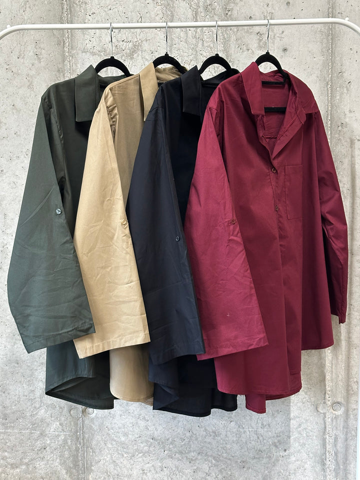 Einfarbiges langes Hemd aus 100% Baumwolle (42/46) MADE IN 🇮🇹