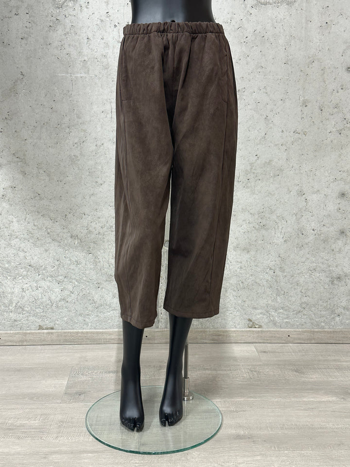 Pantalon 7/8 "Clovis" effet suédine (38/42) MADE IN ITALY