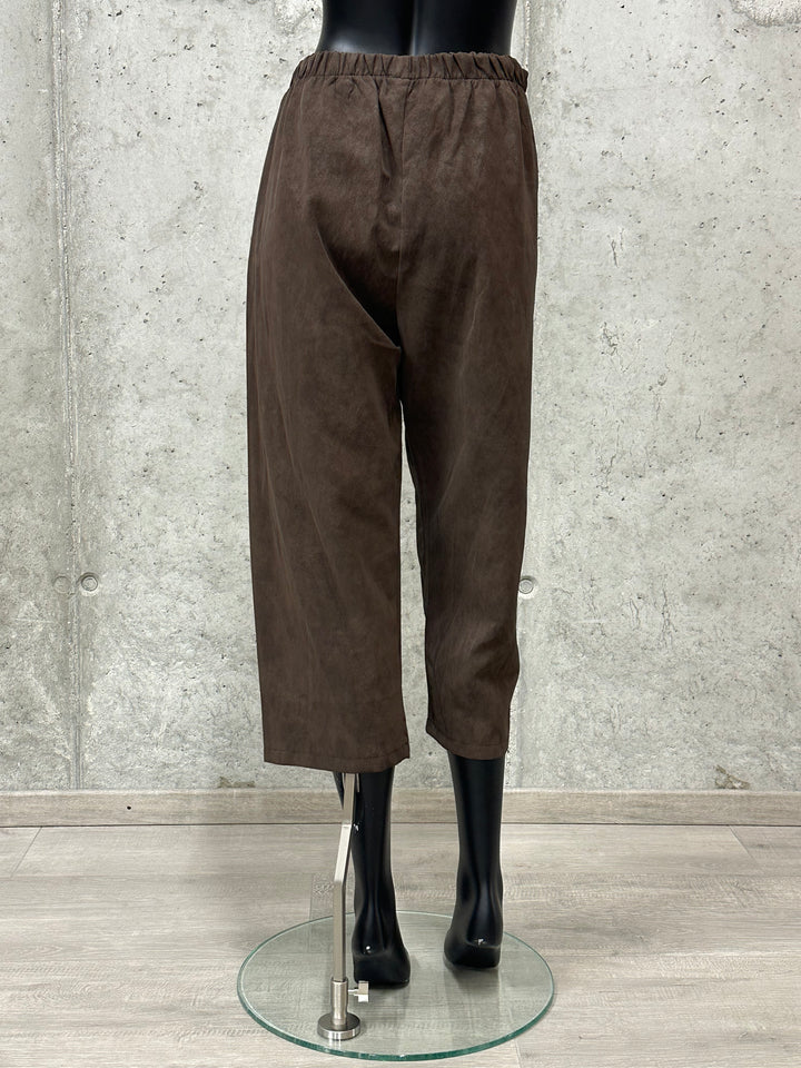Pantalon 7/8 "Clovis" effet suédine (38/42) MADE IN ITALY