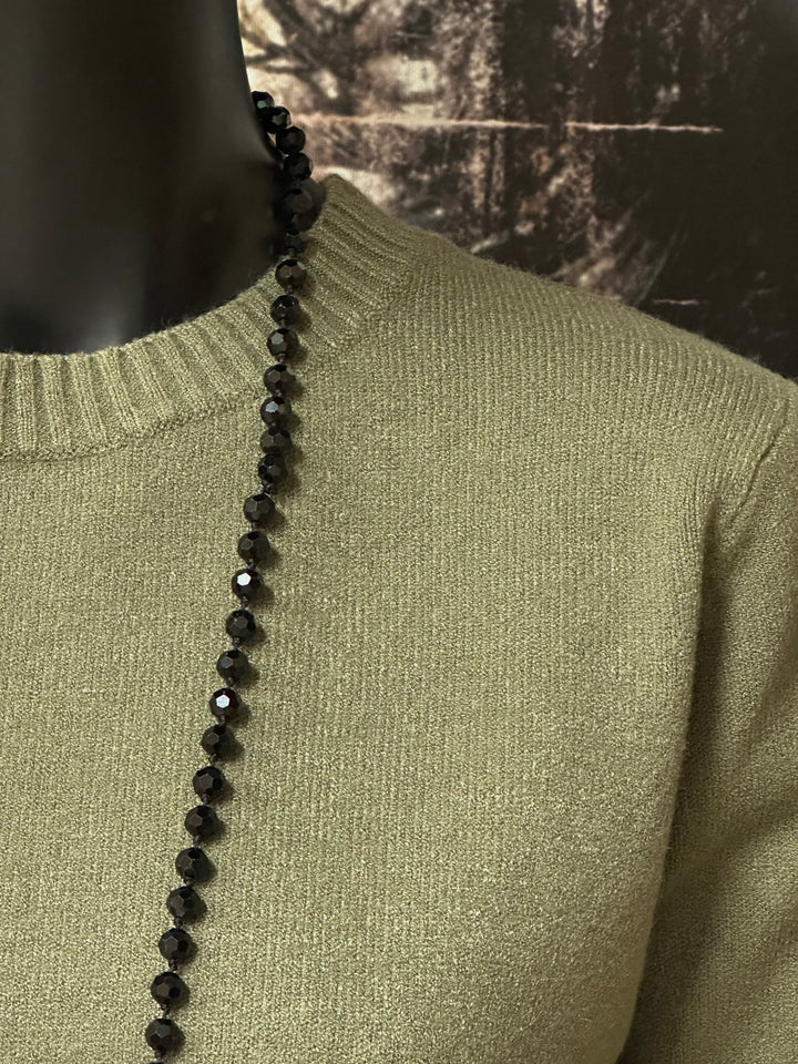 Unifarbener Kurzpullover mit Rundhalsausschnitt (34/38)