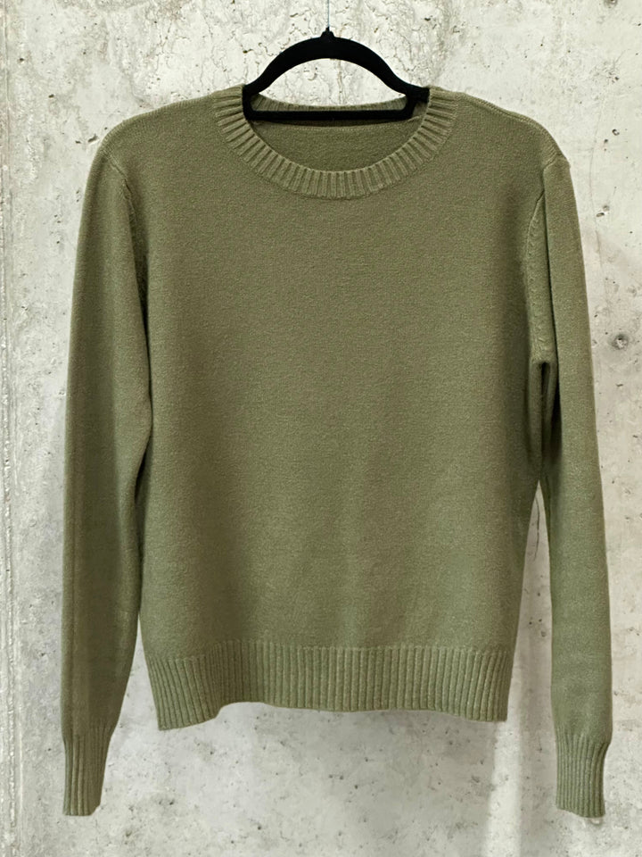 Unifarbener Kurzpullover mit Rundhalsausschnitt (34/38)