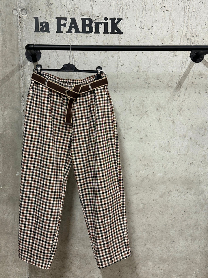 Pantalon/jogg à carreaux "Dario" taille élastique (42/46) MADE IN ITALY