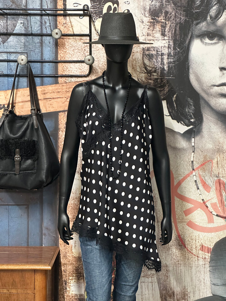 Asymmetrisches gepunktetes Caraco aus Seide & Viskose (42/46) MADE IN 🇮🇹