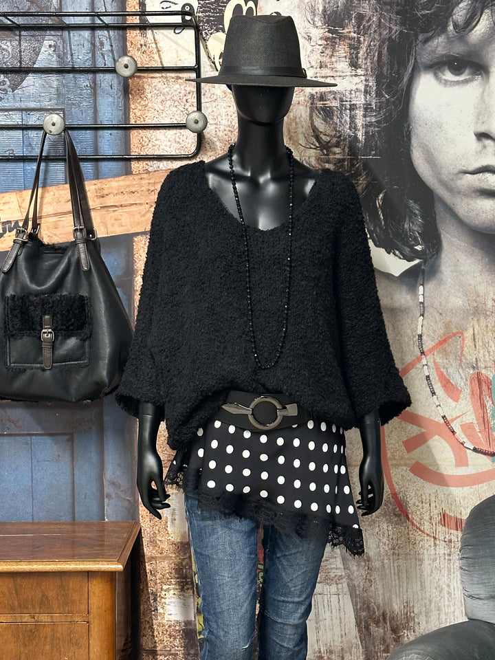 Asymmetrisches gepunktetes Caraco aus Seide & Viskose (42/46) MADE IN 🇮🇹
