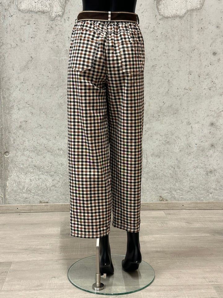 Pantalon/jogg à carreaux "Dario" taille élastique (42/46) MADE IN ITALY