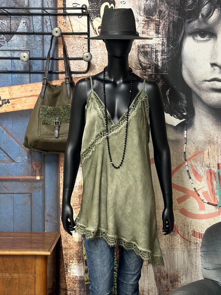 Asymmetrisches einfarbiges Caraco aus Seide & Viskose (42/46) MADE IN 🇮🇹