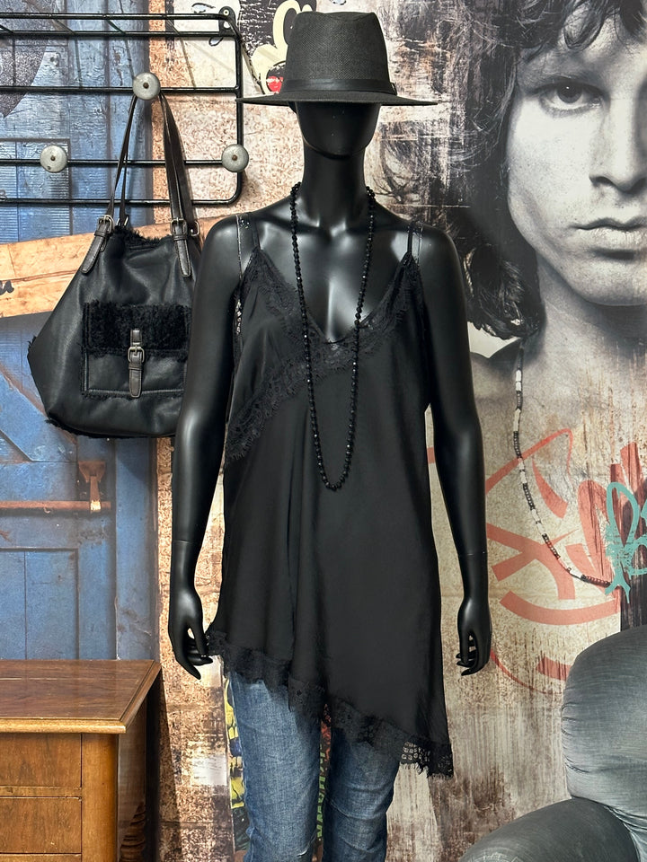 Asymmetrisches einfarbiges Caraco aus Seide & Viskose (42/46) MADE IN 🇮🇹