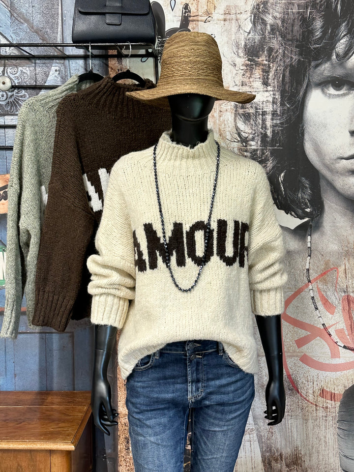 Strickpullover "AMOUR" Schornsteinkragen (38/42) MADE IN 🇮🇹