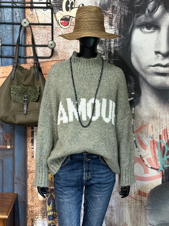 Strickpullover "AMOUR" Schornsteinkragen (38/42) MADE IN 🇮🇹