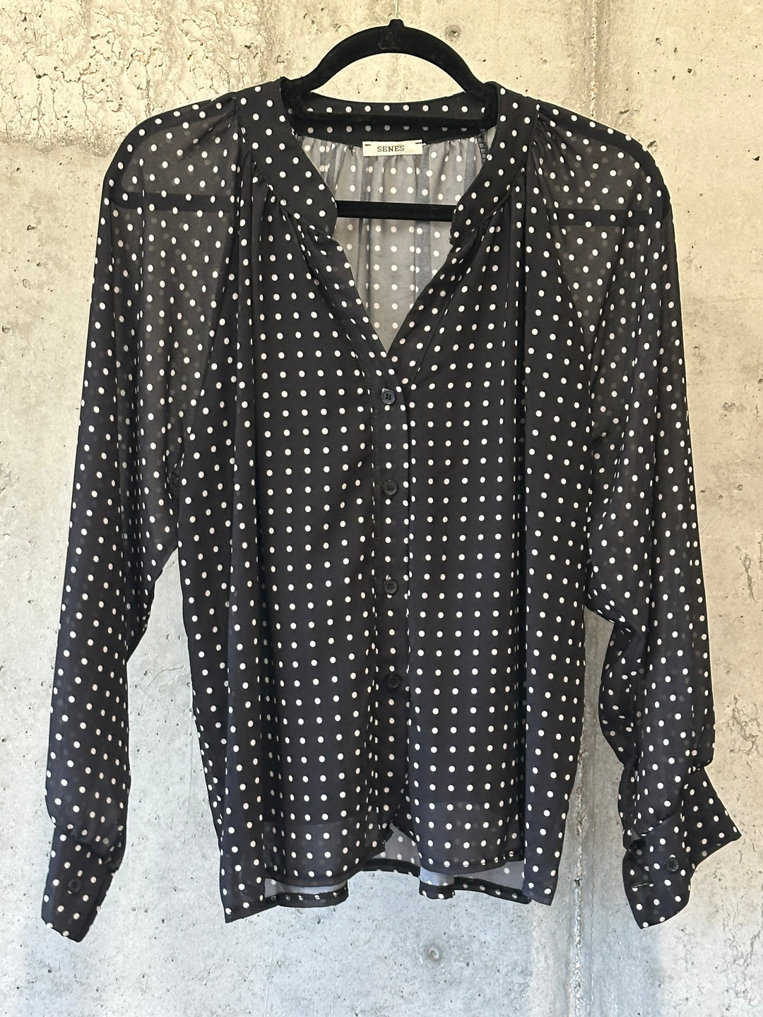 Ultra fließende Bluse mit Punkten (38/42) MADE IN 🇮🇹