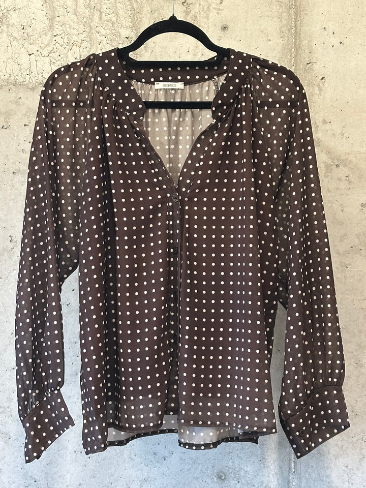 Ultra fließende Bluse mit Punkten (38/42) MADE IN 🇮🇹