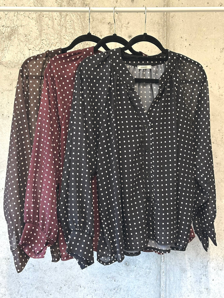 Ultra fließende Bluse mit Punkten (38/42) MADE IN 🇮🇹