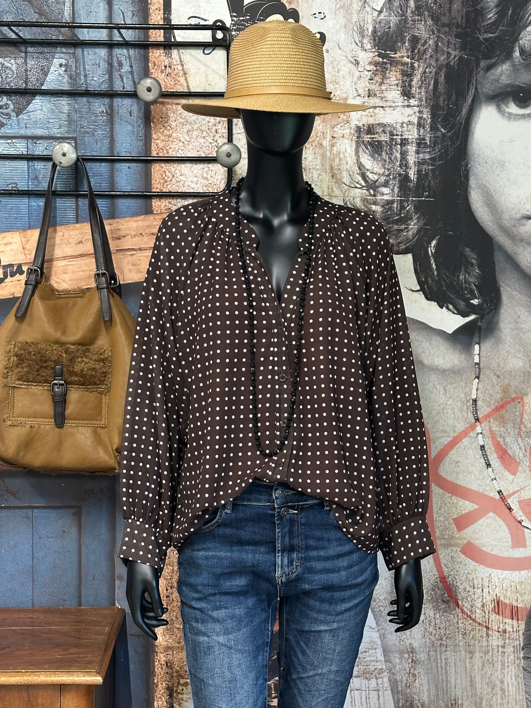 Ultra fließende Bluse mit Punkten (38/42) MADE IN 🇮🇹