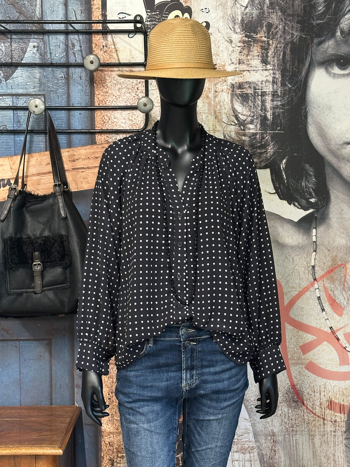 Ultra fließende Bluse mit Punkten (38/42) MADE IN 🇮🇹