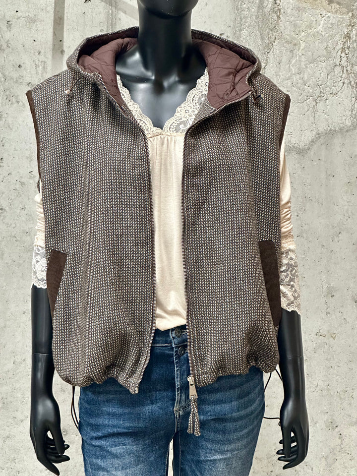 Gilet à capuche "Axel" motif chevron (40/44)