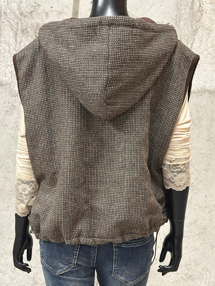 Gilet à capuche "Axel" motif chevron (40/44)