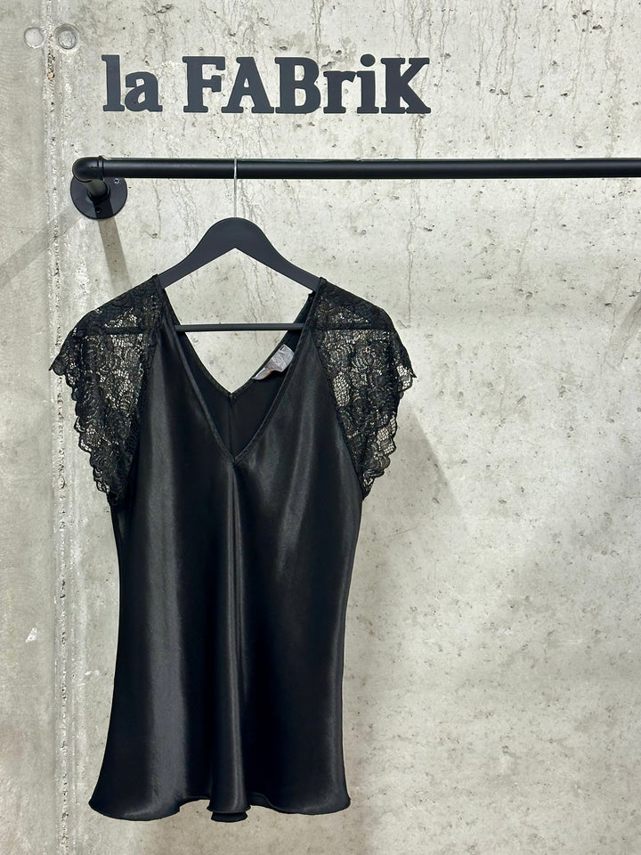 Top 100% viscose "Esteban" manches courtes dentelle 38/42 MADE IN ITALY