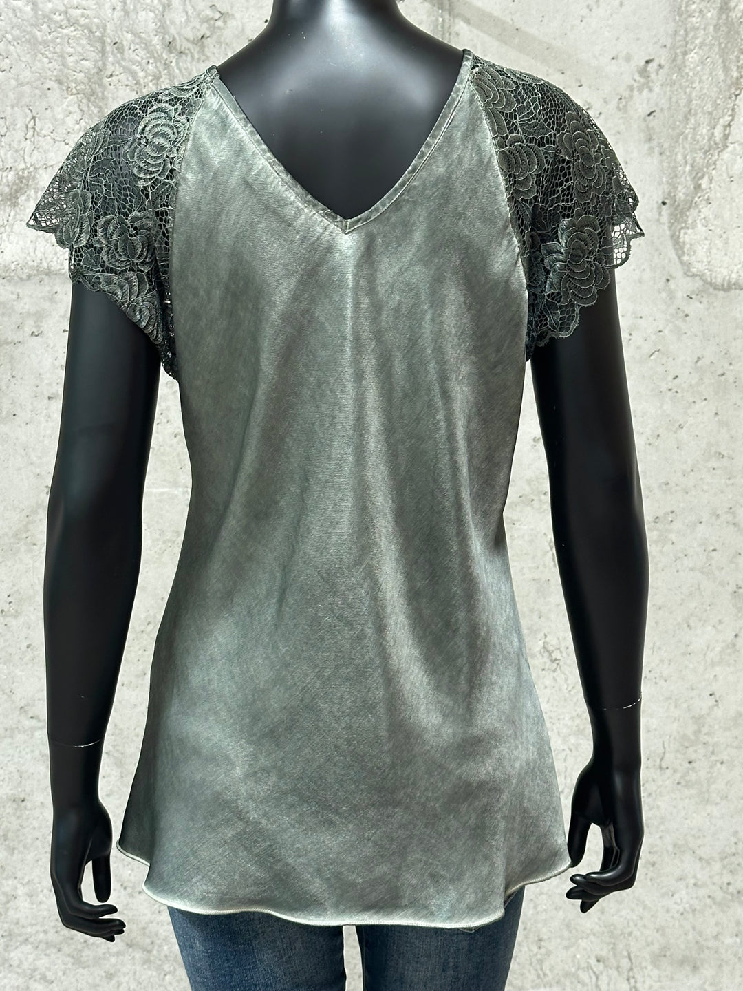Top 100% viscose "Esteban" manches courtes dentelle 38/42 MADE IN ITALY
