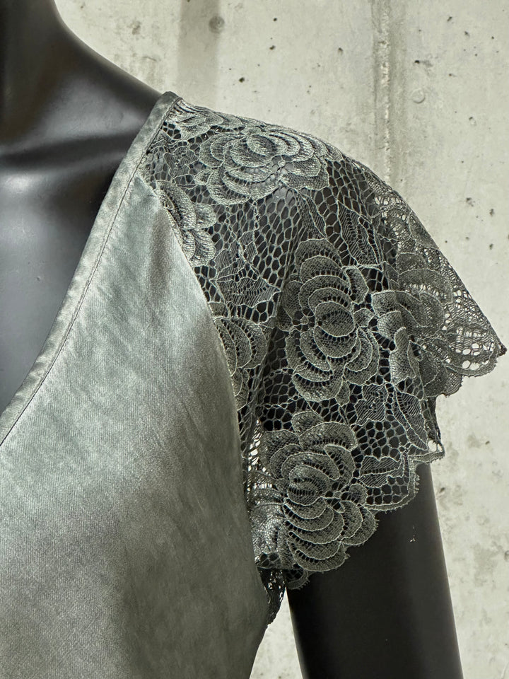Top 100% viscose "Esteban" manches courtes dentelle 38/42 MADE IN ITALY