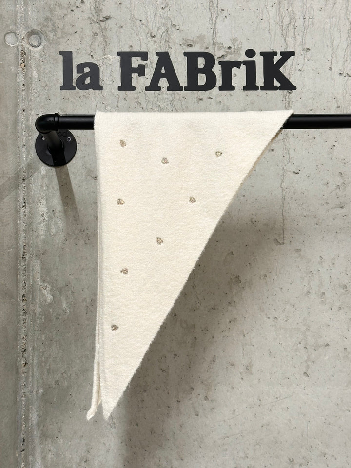 Écharpe petit triangle coeurs brodés «Faustine»