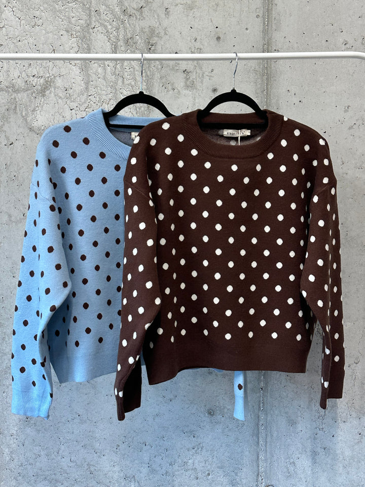 Retro-Pullover mit Punktemuster und Rundhalsausschnitt (36/38)