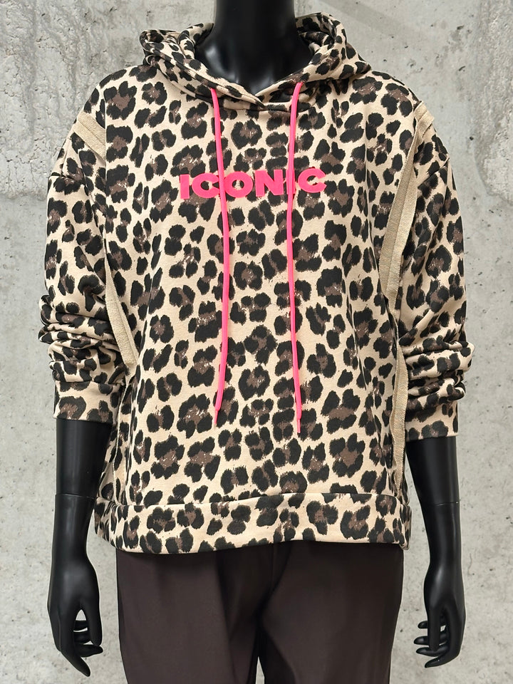 Sweat à capuche "Murphy" motif Léopard (38/42) MADE IN ITALY
