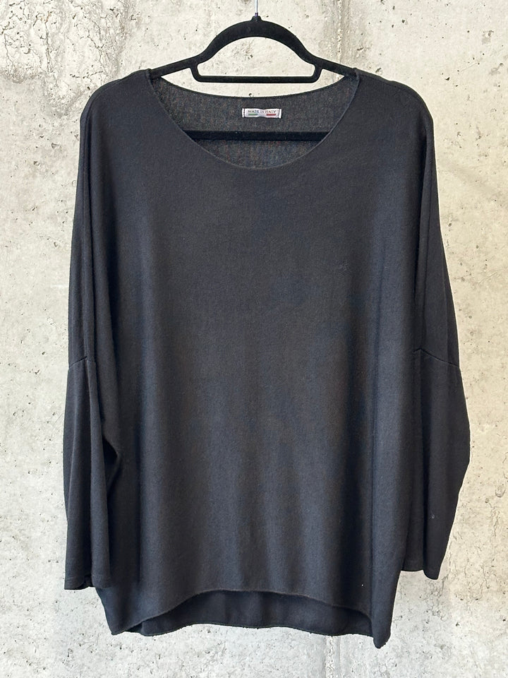 Pullover mit Rundhalsausschnitt fließend & basic (38/42) MADE IN 🇮🇹