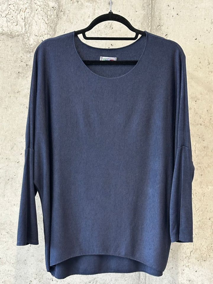 Pullover mit Rundhalsausschnitt fließend & basic (38/42) MADE IN 🇮🇹