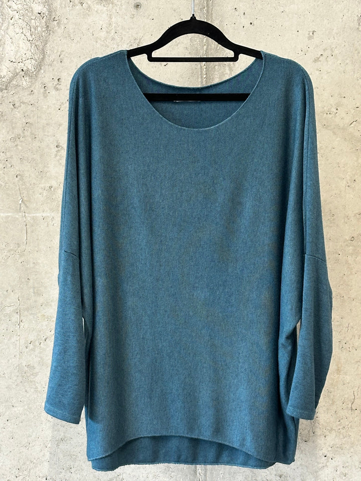 Pullover mit Rundhalsausschnitt fließend & basic (38/42) MADE IN 🇮🇹