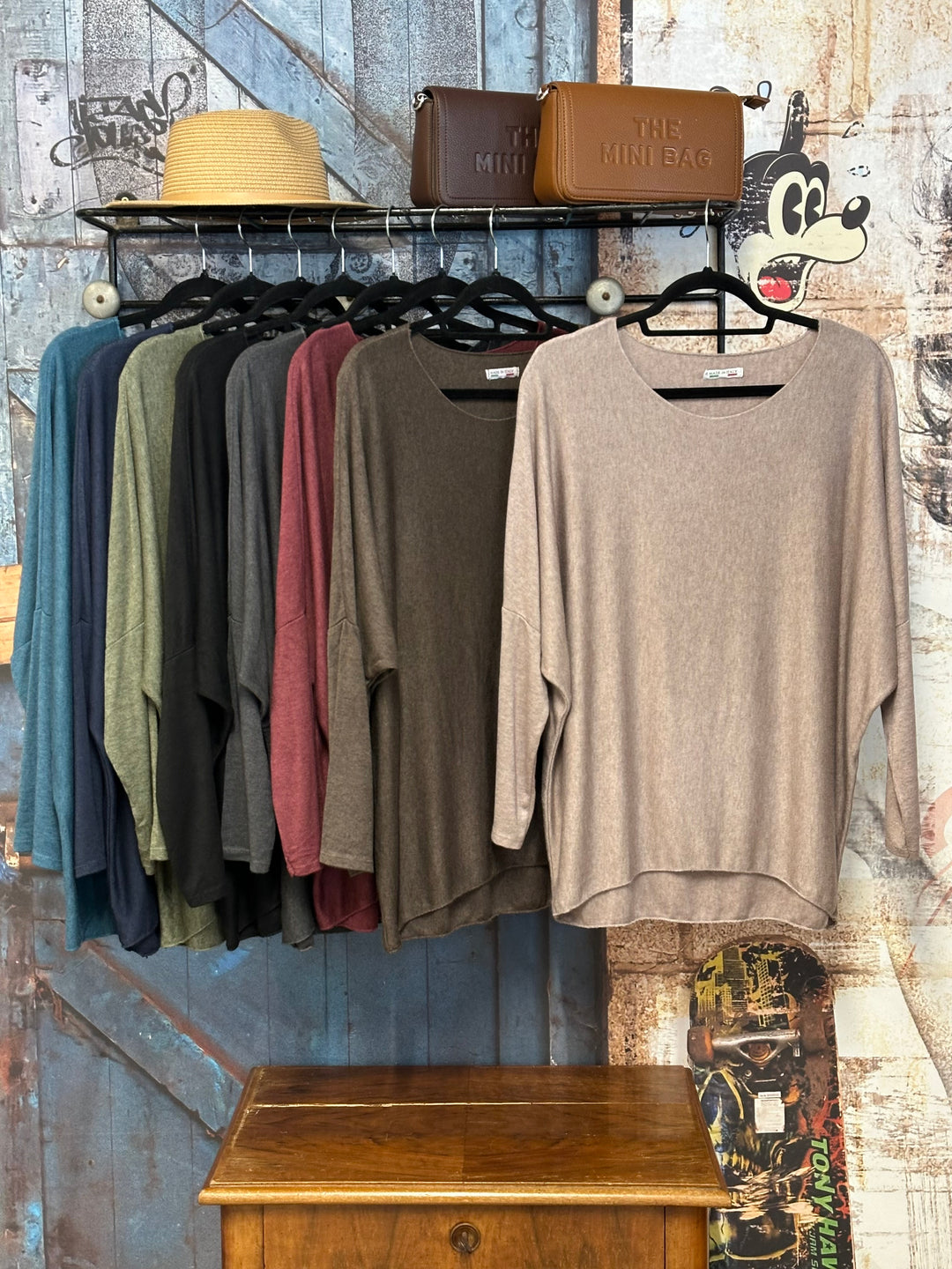 Pullover mit Rundhalsausschnitt fließend & basic (38/42) MADE IN 🇮🇹