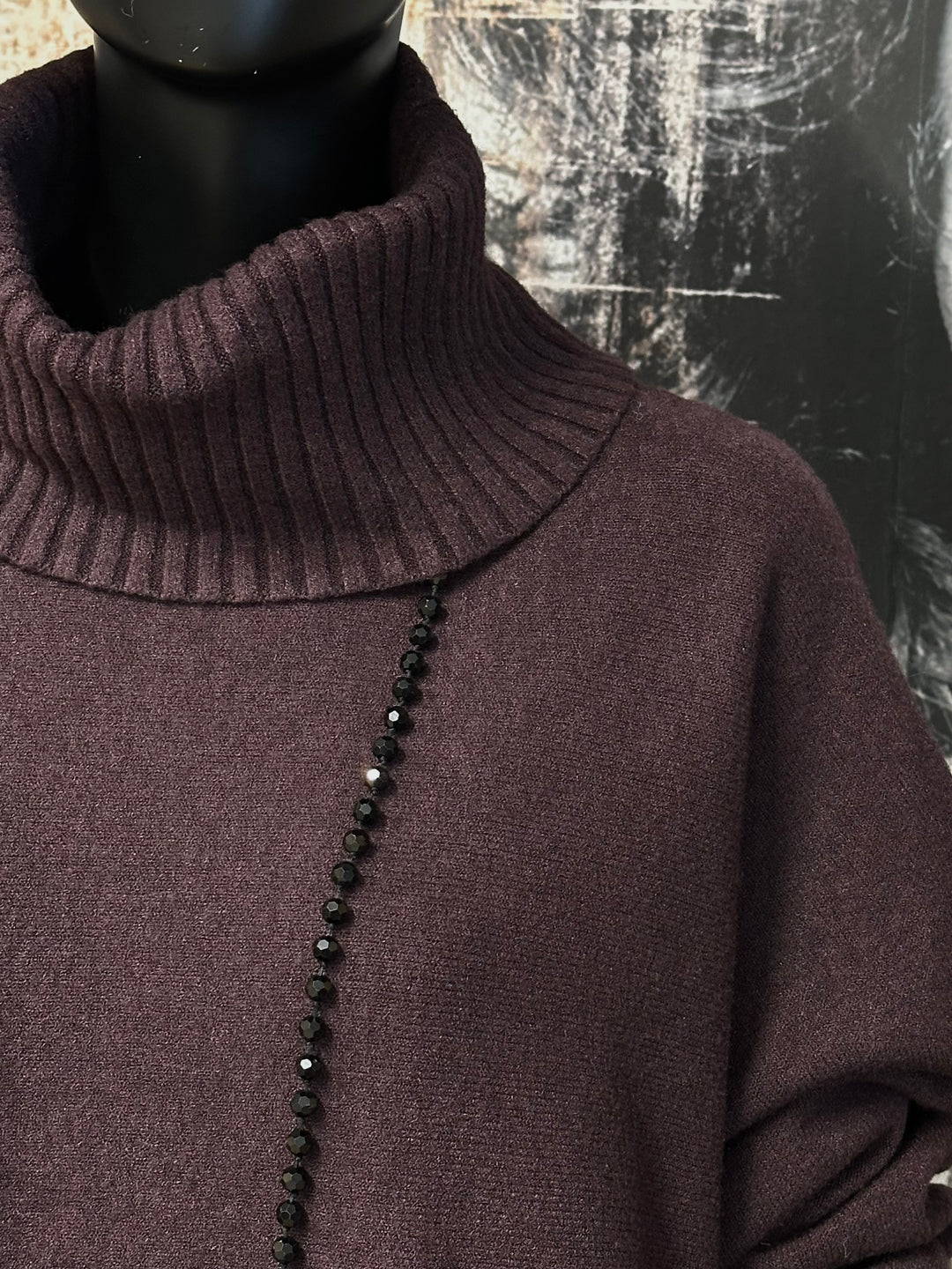 Auberginefarbener Rollkragenpullover (40/44) MADE IN 🇮🇹