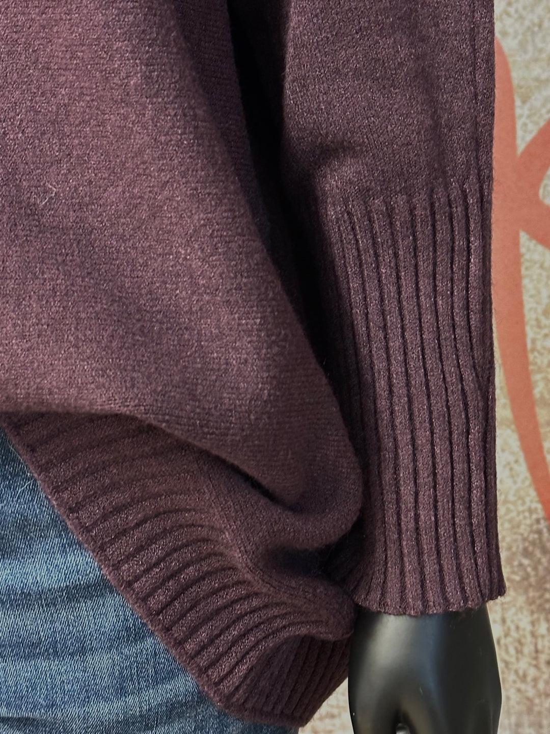 Auberginefarbener Rollkragenpullover (40/44) MADE IN 🇮🇹