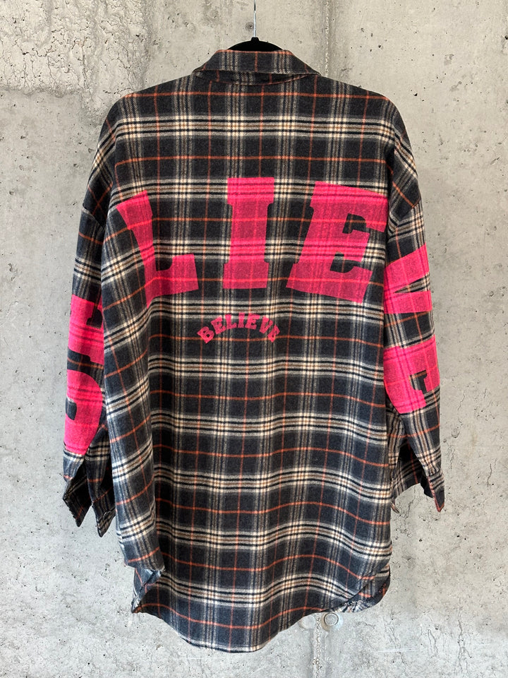 Langes kariertes Hemd "BELIVE" (42/48) MADE IN 🇮🇹