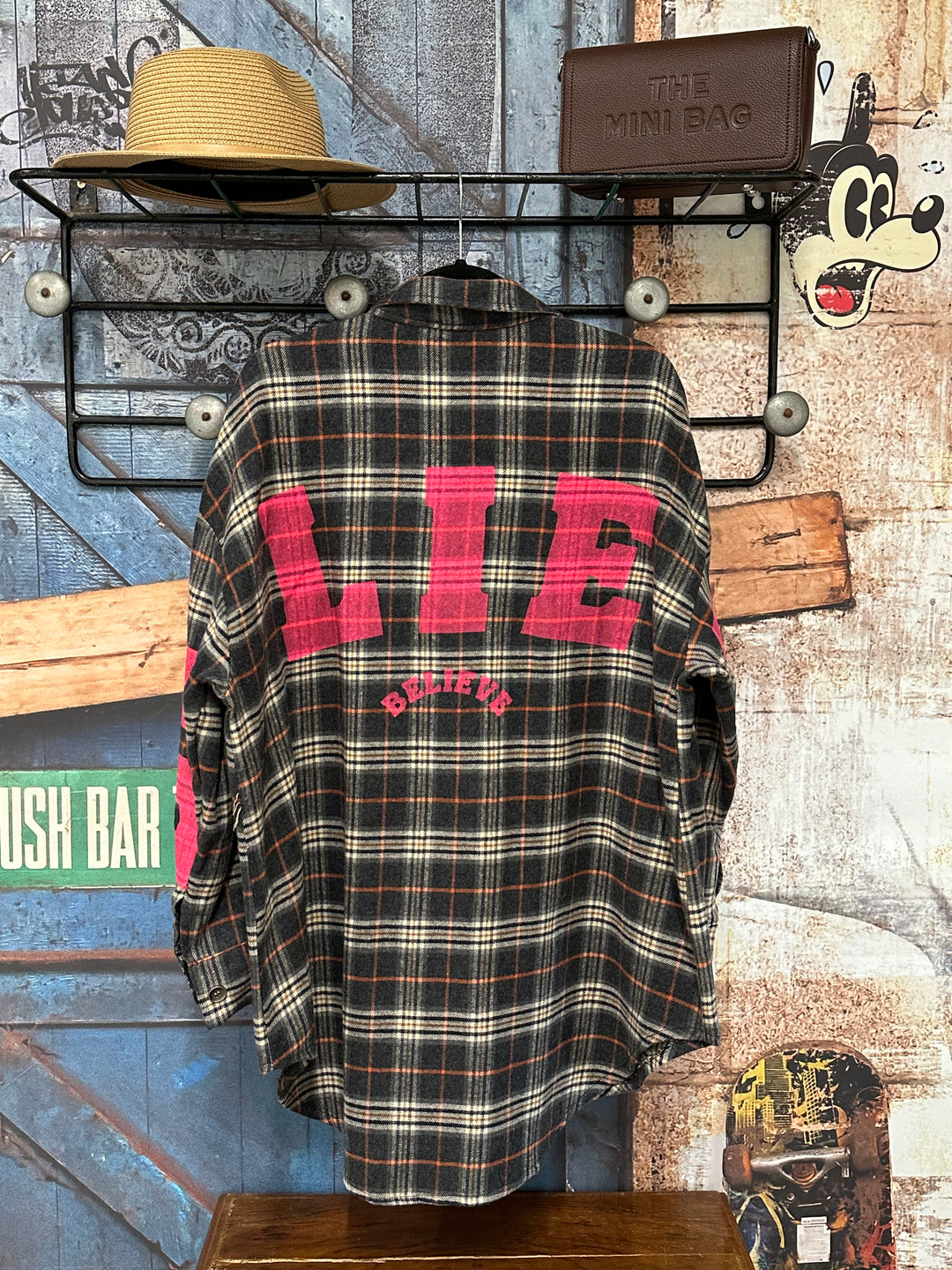 Langes kariertes Hemd "BELIVE" (42/48) MADE IN 🇮🇹