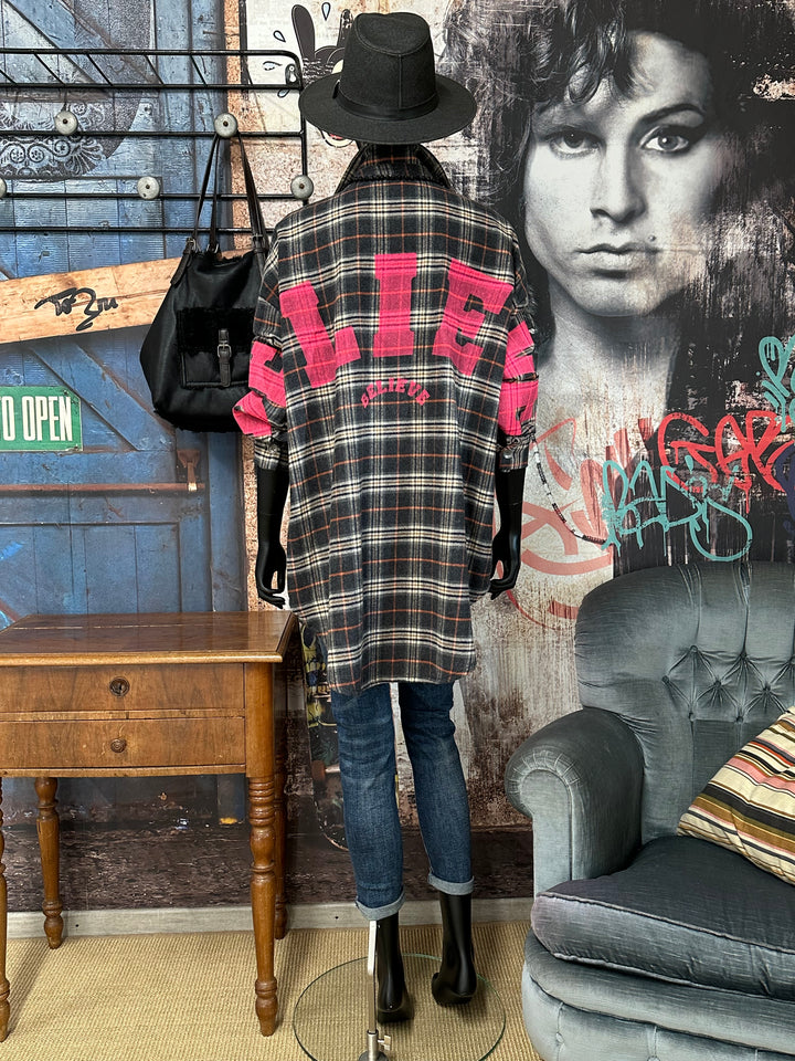 Langes kariertes Hemd "BELIVE" (42/48) MADE IN 🇮🇹