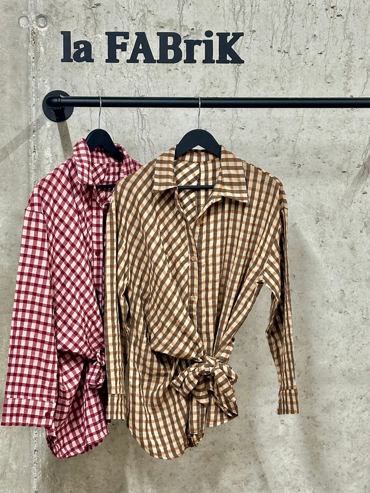Chemisier à carreaux asymétrique "Adrien" (36/40) MADE IN ITALY