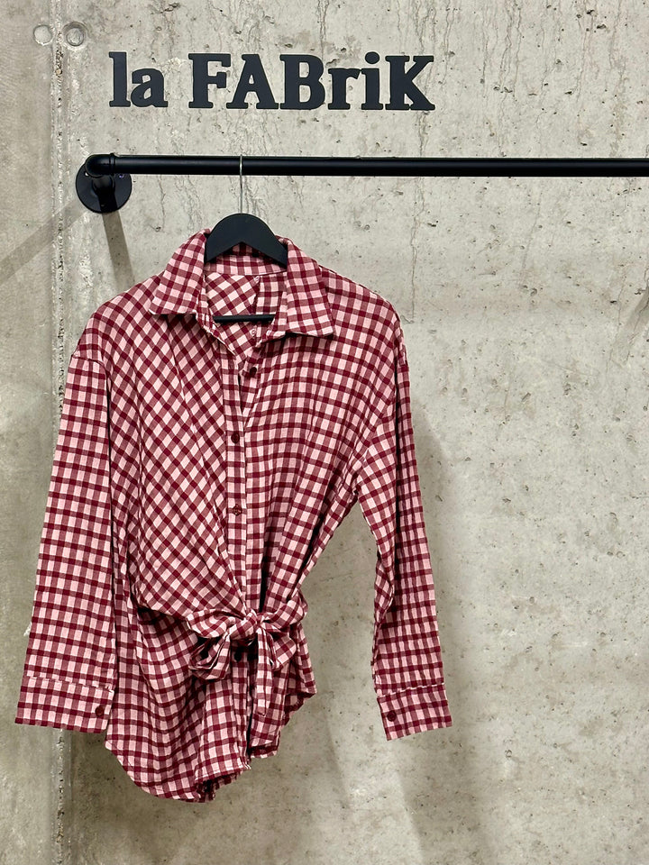 Chemisier à carreaux asymétrique "Adrien" (36/40) MADE IN ITALY