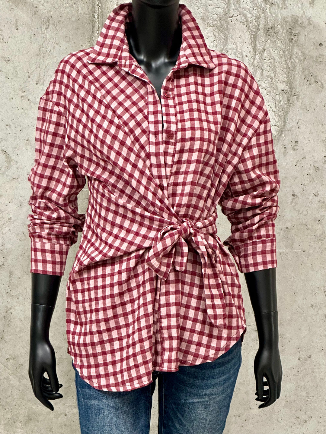 Chemisier à carreaux asymétrique "Adrien" (36/40) MADE IN ITALY