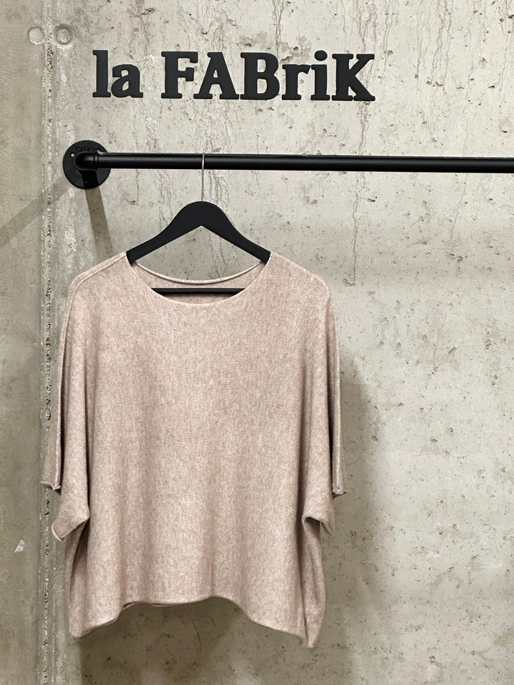 Pull manches courtes court & oversize "Camélia" (42/48) MADE IN ITALY