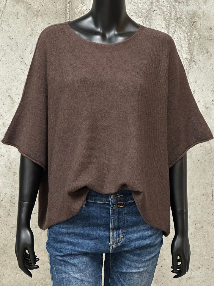 Pull manches courtes court & oversize "Camélia" (42/48) MADE IN ITALY