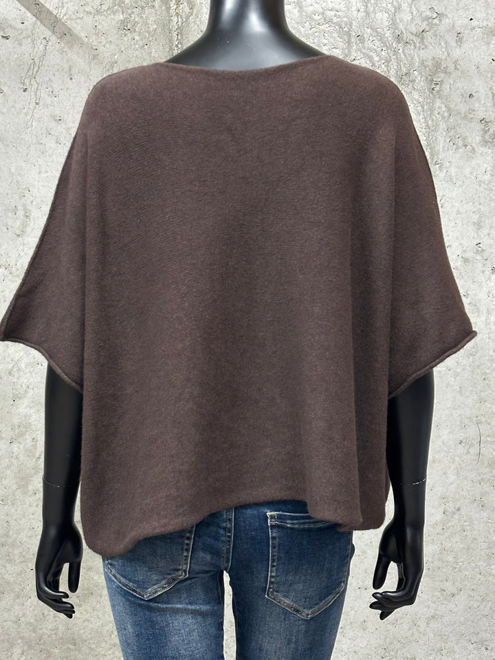 Pull manches courtes court & oversize "Camélia" (42/48) MADE IN ITALY