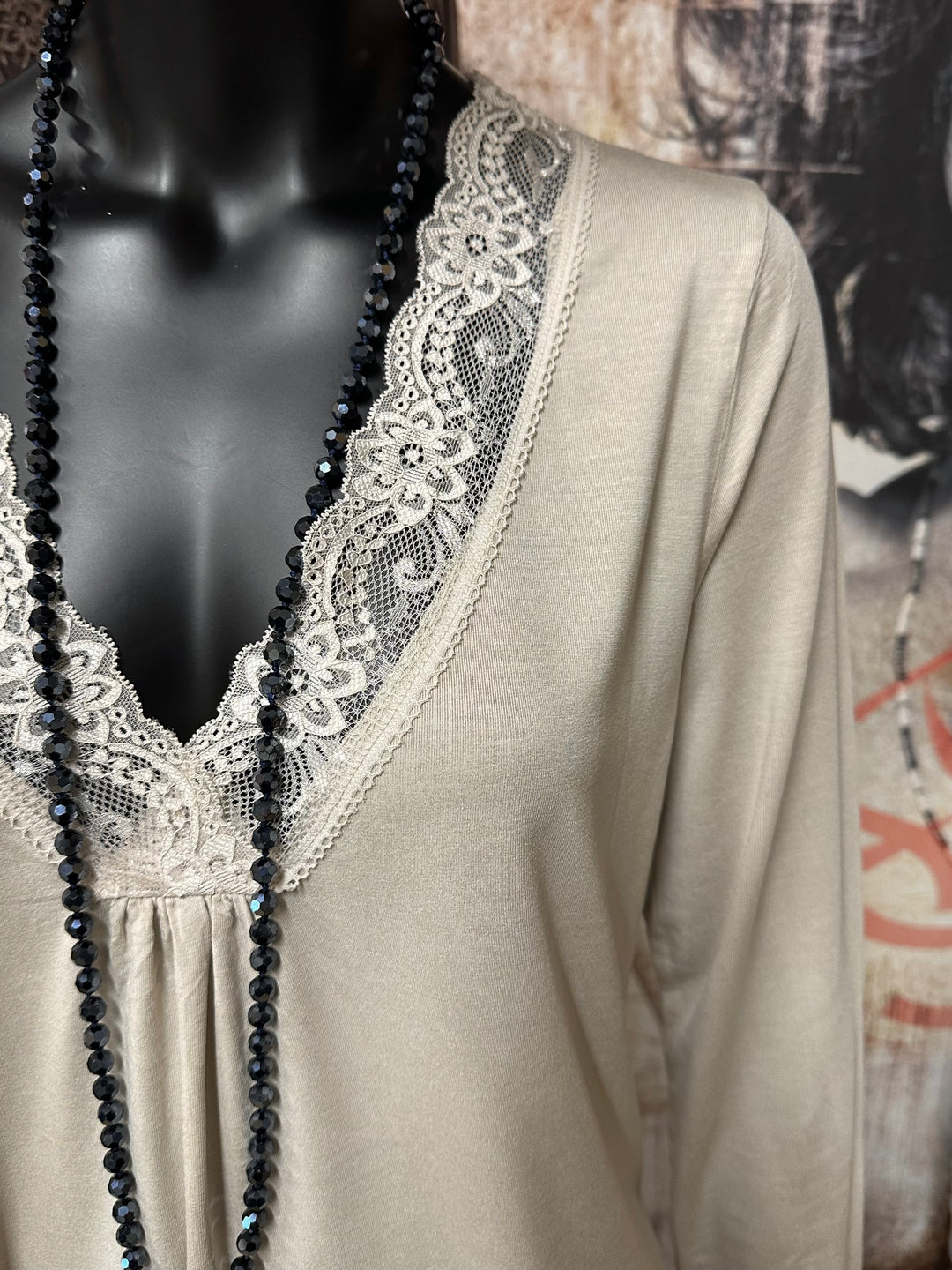 Top fluide dentelle & manches longues (38/42) MADE IN 🇮🇹